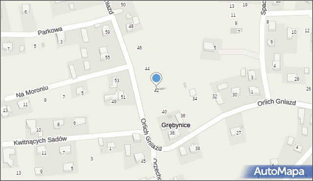 Grębynice, Orlich Gniazd, 42, mapa Grębynice