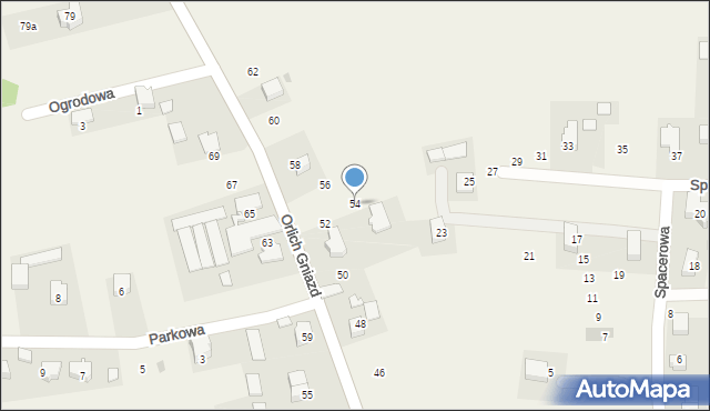 Grębynice, Orlich Gniazd, 54, mapa Grębynice