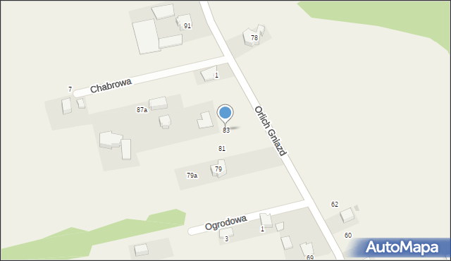 Grębynice, Orlich Gniazd, 83, mapa Grębynice