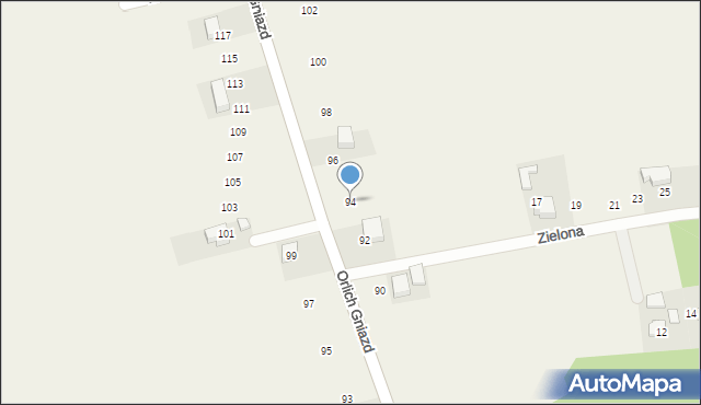 Grębynice, Orlich Gniazd, 94, mapa Grębynice