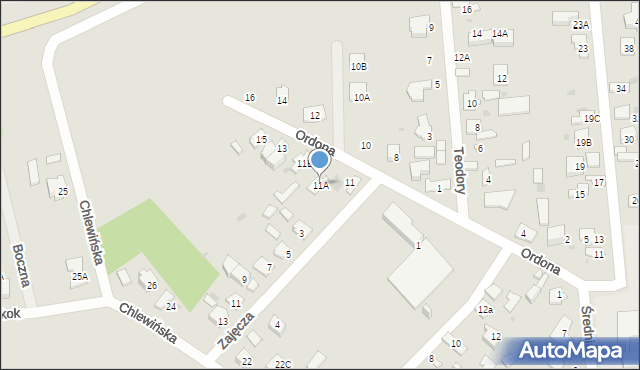 Grodzisk Mazowiecki, Ordona J., 11A, mapa Grodzisk Mazowiecki
