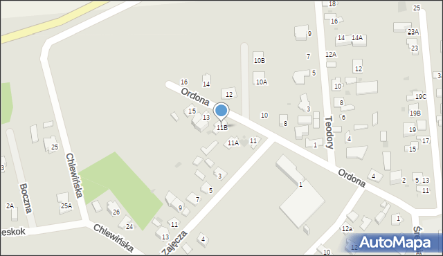Grodzisk Mazowiecki, Ordona J., 11B, mapa Grodzisk Mazowiecki