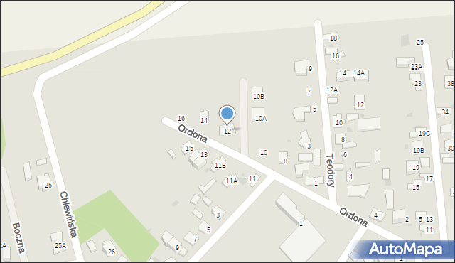 Grodzisk Mazowiecki, Ordona J., 12, mapa Grodzisk Mazowiecki