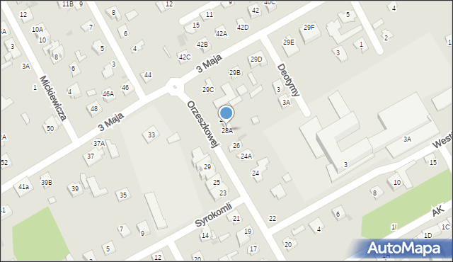 Grodzisk Mazowiecki, Orzeszkowej Elizy, 28A, mapa Grodzisk Mazowiecki