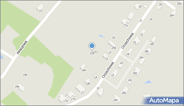 Grudziądz, Orzechowa, 21a, mapa Grudziądza