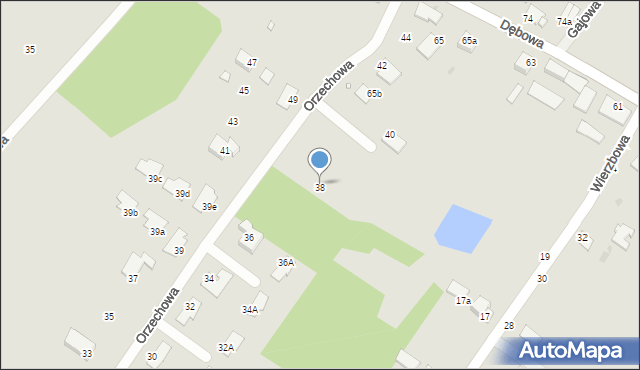 Grudziądz, Orzechowa, 38, mapa Grudziądza