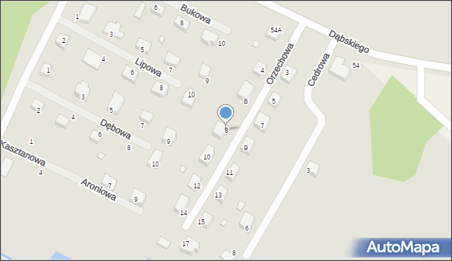 Gryfice, Orzechowa, 8, mapa Gryfice