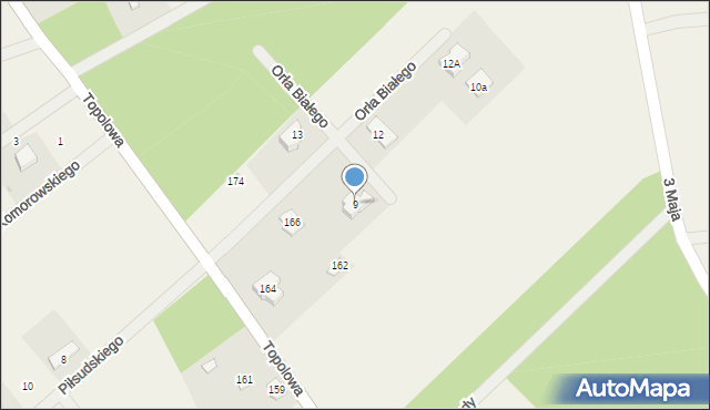 Henryszew, Orła Białego, 9, mapa Henryszew