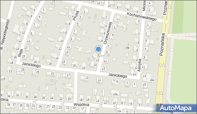 Inowrocław, Orzeszkowej Elizy, 12a, mapa Inowrocławia