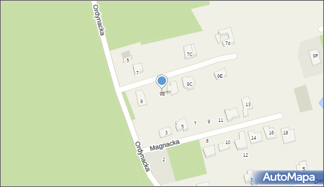 Izabelin, Ordynacka, 9B, mapa Izabelin