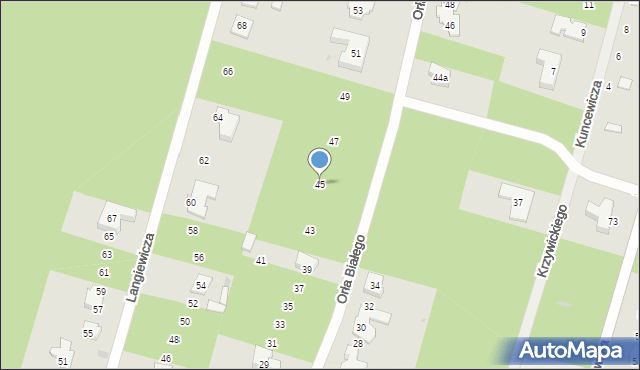 Izabelin C, Orła Białego, 45, mapa Izabelin C