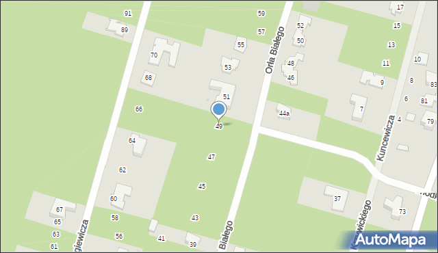 Izabelin C, Orła Białego, 49, mapa Izabelin C