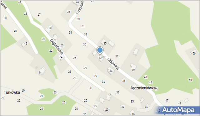 Izdebnik, Orłówka, 32, mapa Izdebnik