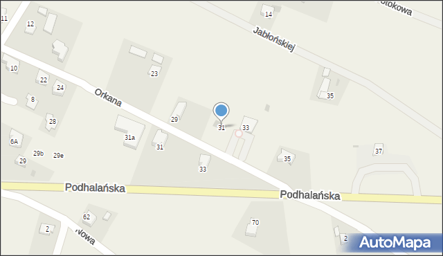 Jabłonka, Orkana Władysława, 31, mapa Jabłonka