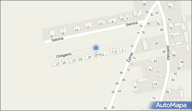 Janczewice, Oregano, 13, mapa Janczewice