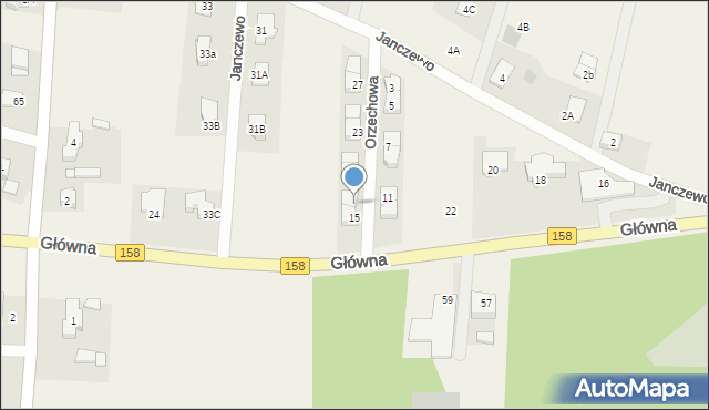 Janczewo, Orzechowa, 17, mapa Janczewo