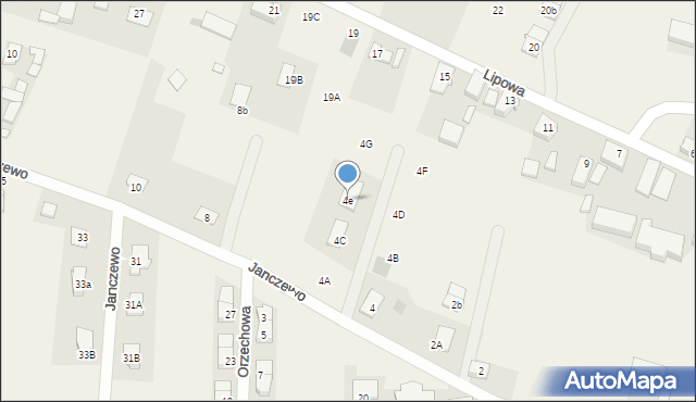 Janczewo, Orzechowa, 4e, mapa Janczewo