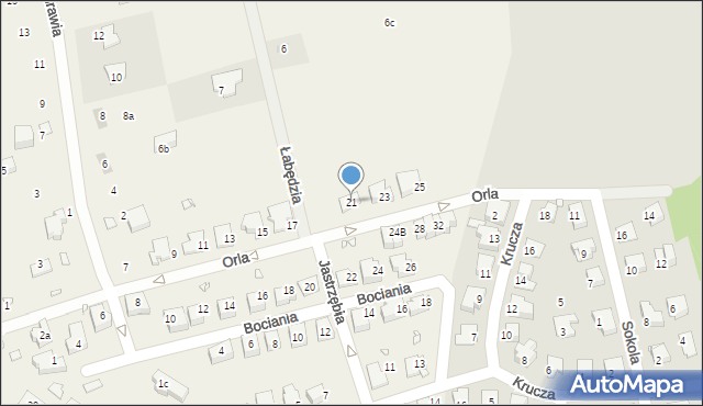 Jędrzychów, Orla, 21, mapa Jędrzychów