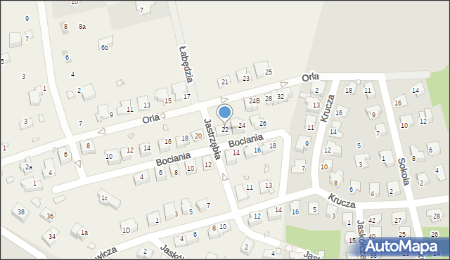 Jędrzychów, Orla, 22, mapa Jędrzychów