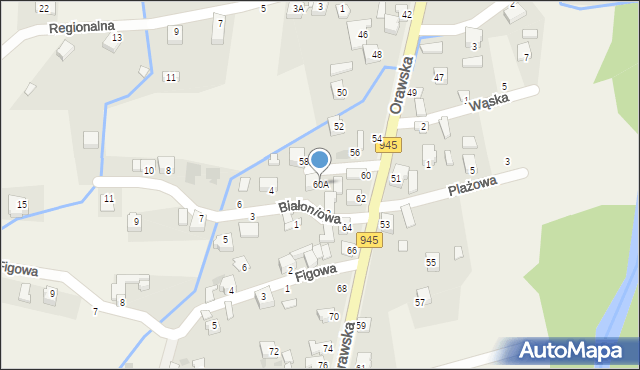 Jeleśnia, Orawska, 60A, mapa Jeleśnia