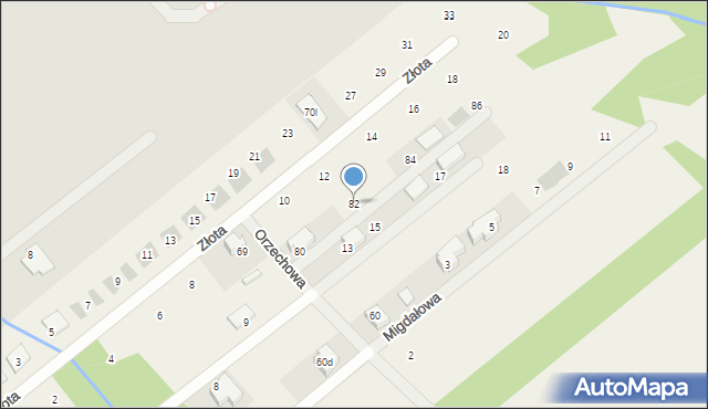 Józefów, Orzechowa, 82, mapa Józefów