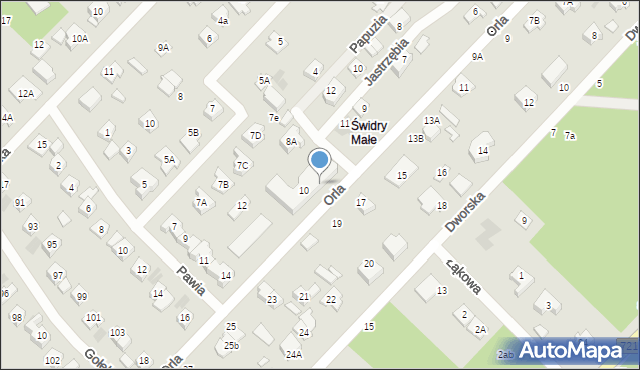 Józefów, Orla, 10a, mapa Józefów