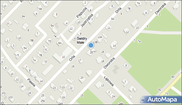 Józefów, Orla, 15, mapa Józefów