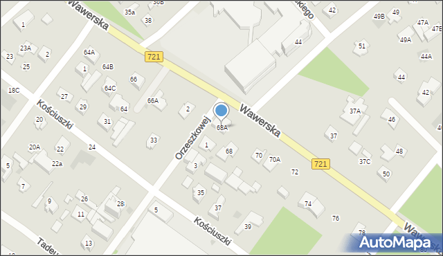 Józefów, Orzeszkowej Elizy, 68A, mapa Józefów