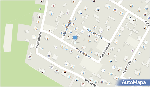 Kadzidło, Orzeszkowej Elizy, 1, mapa Kadzidło