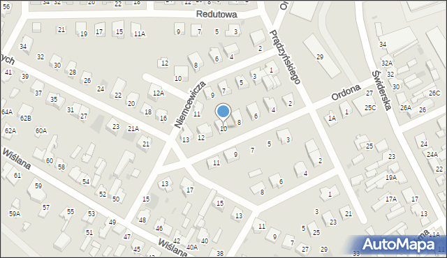 Karczew, Ordona, 10, mapa Karczew