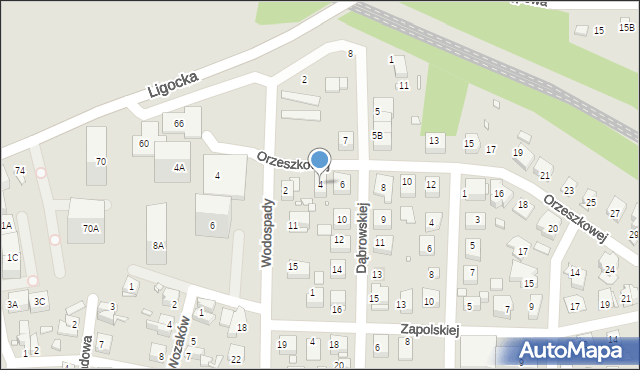 Katowice, Orzeszkowej Elizy, 4, mapa Katowic