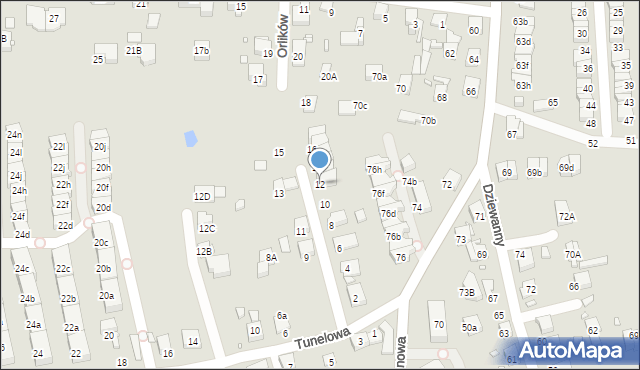 Katowice, Orlików, 12, mapa Katowic