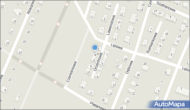 Kąty Wrocławskie, Orzechowa, 4, mapa Kąty Wrocławskie