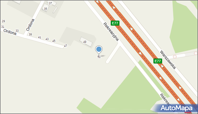 Kazuń Nowy, Ordona, 51, mapa Kazuń Nowy