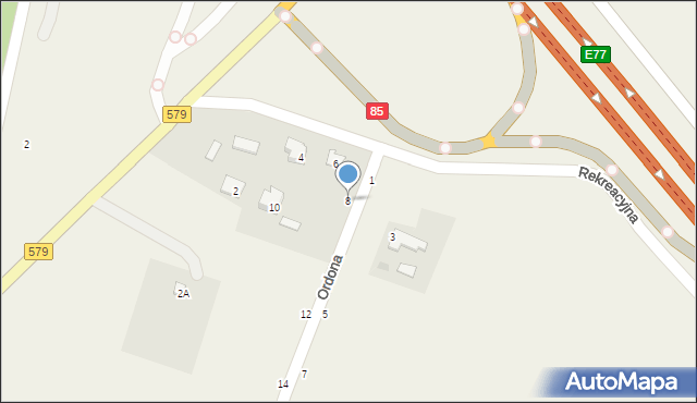 Kazuń Nowy, Ordona, 8, mapa Kazuń Nowy