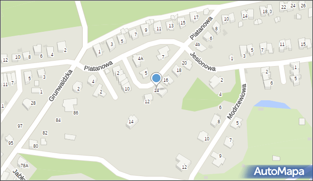 Kędzierzyn-Koźle, Orzechowa, 14, mapa Kędzierzyna-Koźle