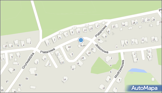 Kędzierzyn-Koźle, Orzechowa, 7, mapa Kędzierzyna-Koźle