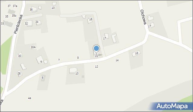 Kiczyce, Orłowa, 11, mapa Kiczyce