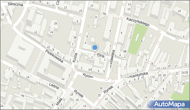 Kielce, Orla, 4a, mapa Kielc