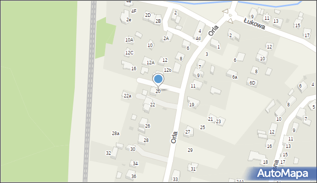 Kobiór, Orla, 20, mapa Kobiór