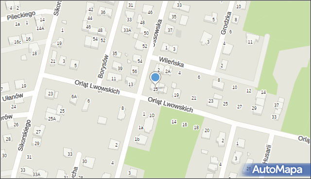 Kobyłka, Orląt Lwowskich, 15, mapa Kobyłka