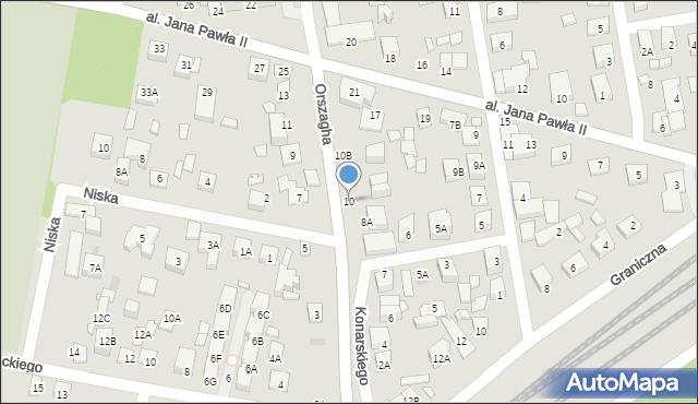 Kobyłka, Orszagha Antoniego, 10, mapa Kobyłka