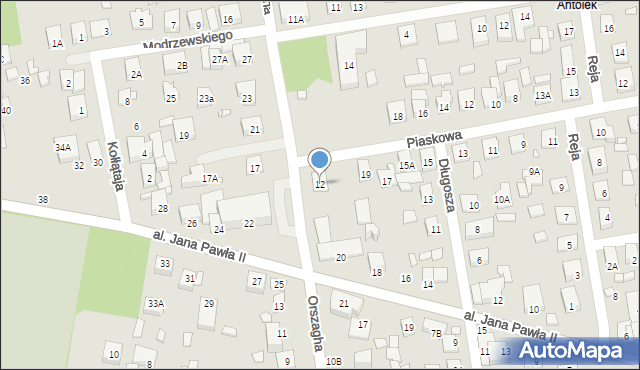 Kobyłka, Orszagha Antoniego, 12, mapa Kobyłka