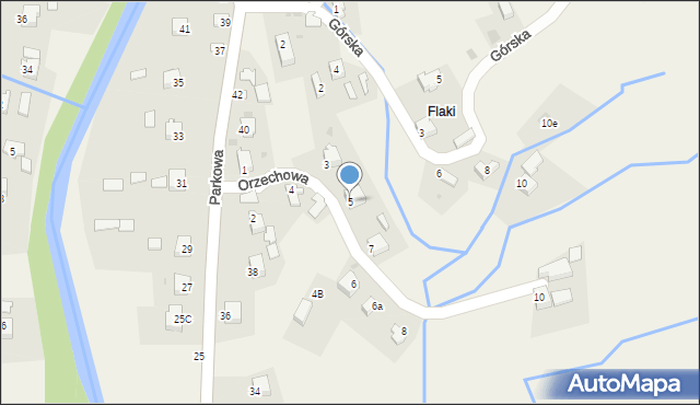 Kocierz Moszczanicki, Orzechowa, 5, mapa Kocierz Moszczanicki
