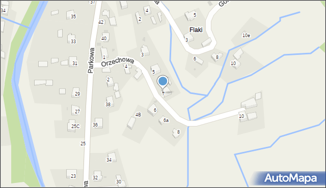 Kocierz Moszczanicki, Orzechowa, 7, mapa Kocierz Moszczanicki