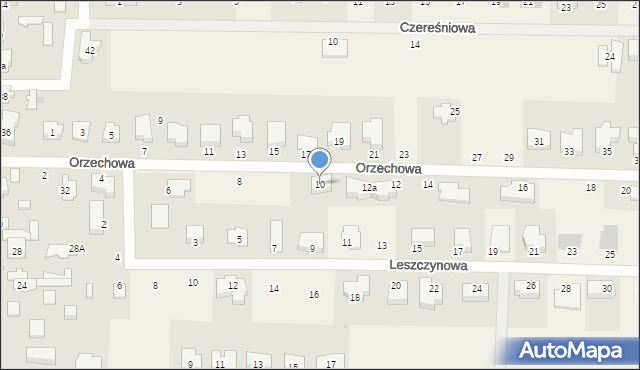 Koczargi Stare, Orzechowa, 10, mapa Koczargi Stare