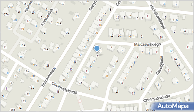 Kołobrzeg, Orłowskiego Aleksandra, 5, mapa Kołobrzegu