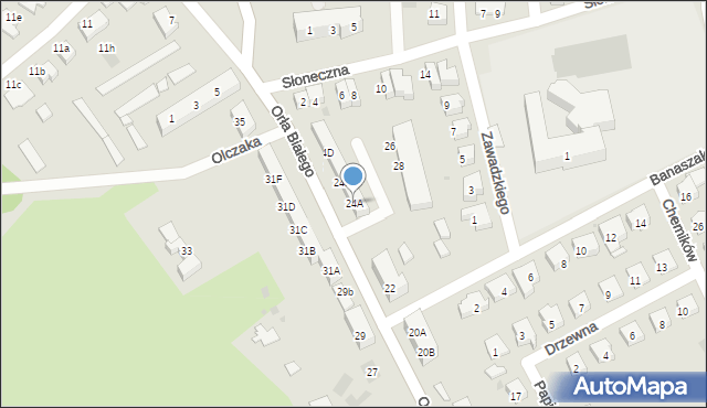 Kostrzyn nad Odrą, Orła Białego, 24A, mapa Kostrzyn nad Odrą