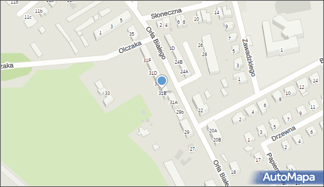 Kostrzyn nad Odrą, Orła Białego, 31B, mapa Kostrzyn nad Odrą