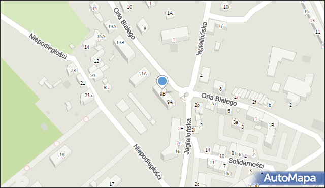 Kostrzyn nad Odrą, Orła Białego, 9B, mapa Kostrzyn nad Odrą